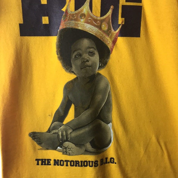 B.I.G Brooklyn mint Llc notorious BIG yellow t-shirt Sz small - Picture 3 of 7